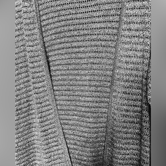 Apt 9 Cardigan Eyelet Sweater Open Front Step Hem Grey Large - Picture 3 of 11